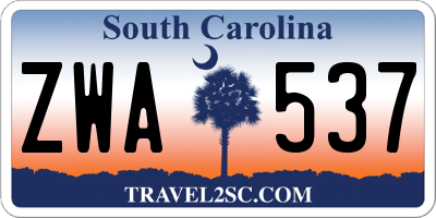 SC license plate ZWA537