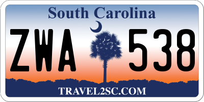 SC license plate ZWA538