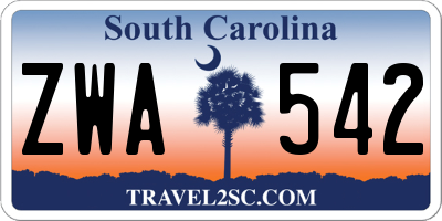 SC license plate ZWA542