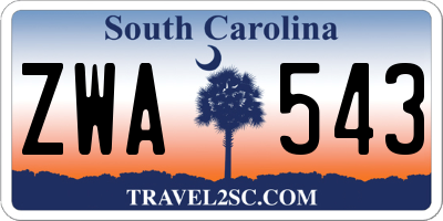 SC license plate ZWA543