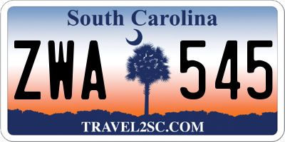 SC license plate ZWA545