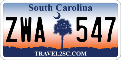 SC license plate ZWA547