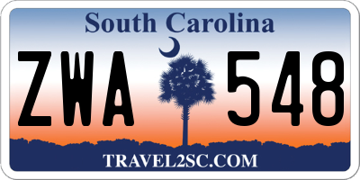 SC license plate ZWA548