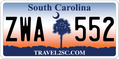 SC license plate ZWA552