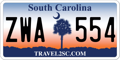 SC license plate ZWA554