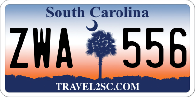 SC license plate ZWA556