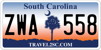 SC license plate ZWA558