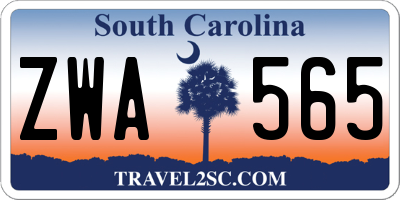 SC license plate ZWA565