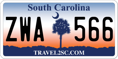 SC license plate ZWA566