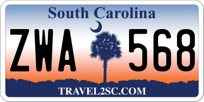 SC license plate ZWA568
