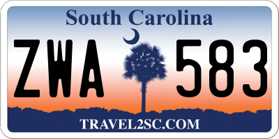SC license plate ZWA583