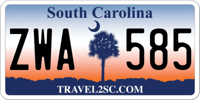 SC license plate ZWA585