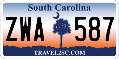 SC license plate ZWA587