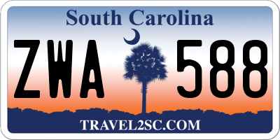 SC license plate ZWA588