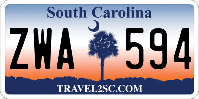 SC license plate ZWA594