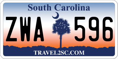 SC license plate ZWA596