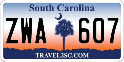 SC license plate ZWA607