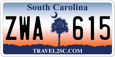 SC license plate ZWA615