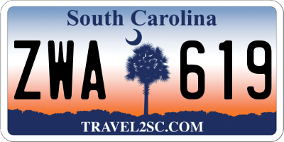 SC license plate ZWA619
