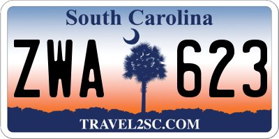 SC license plate ZWA623