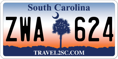 SC license plate ZWA624