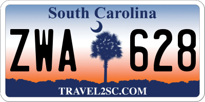 SC license plate ZWA628