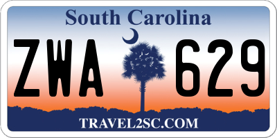 SC license plate ZWA629