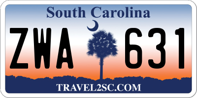 SC license plate ZWA631
