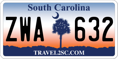 SC license plate ZWA632
