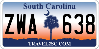 SC license plate ZWA638