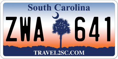 SC license plate ZWA641