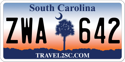 SC license plate ZWA642