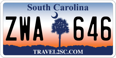 SC license plate ZWA646