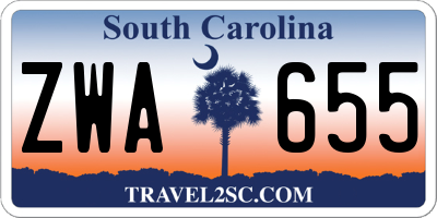 SC license plate ZWA655