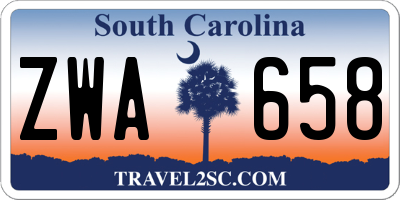 SC license plate ZWA658
