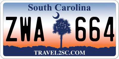 SC license plate ZWA664