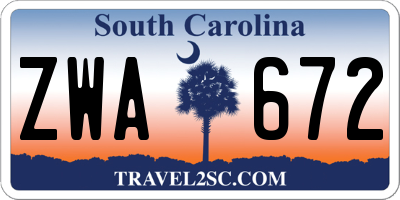 SC license plate ZWA672