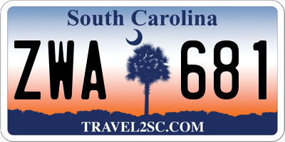 SC license plate ZWA681