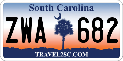 SC license plate ZWA682