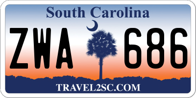 SC license plate ZWA686