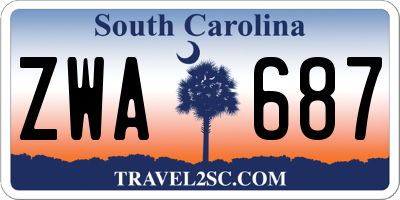 SC license plate ZWA687