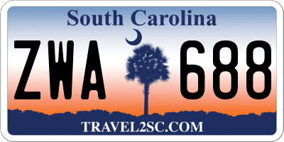 SC license plate ZWA688