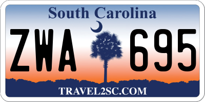 SC license plate ZWA695