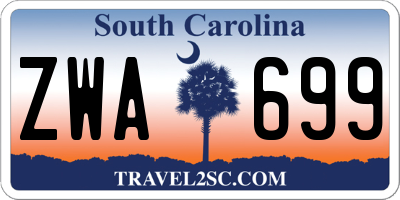 SC license plate ZWA699
