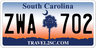 SC license plate ZWA702