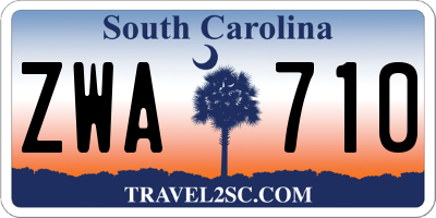 SC license plate ZWA710