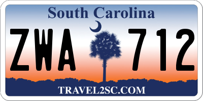 SC license plate ZWA712