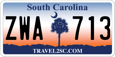 SC license plate ZWA713