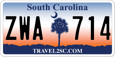 SC license plate ZWA714