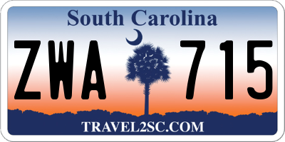 SC license plate ZWA715